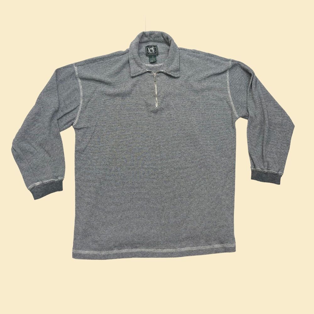 Vintage 90s grey quarterzip, 1990s men's Pure Products lightweight pullover